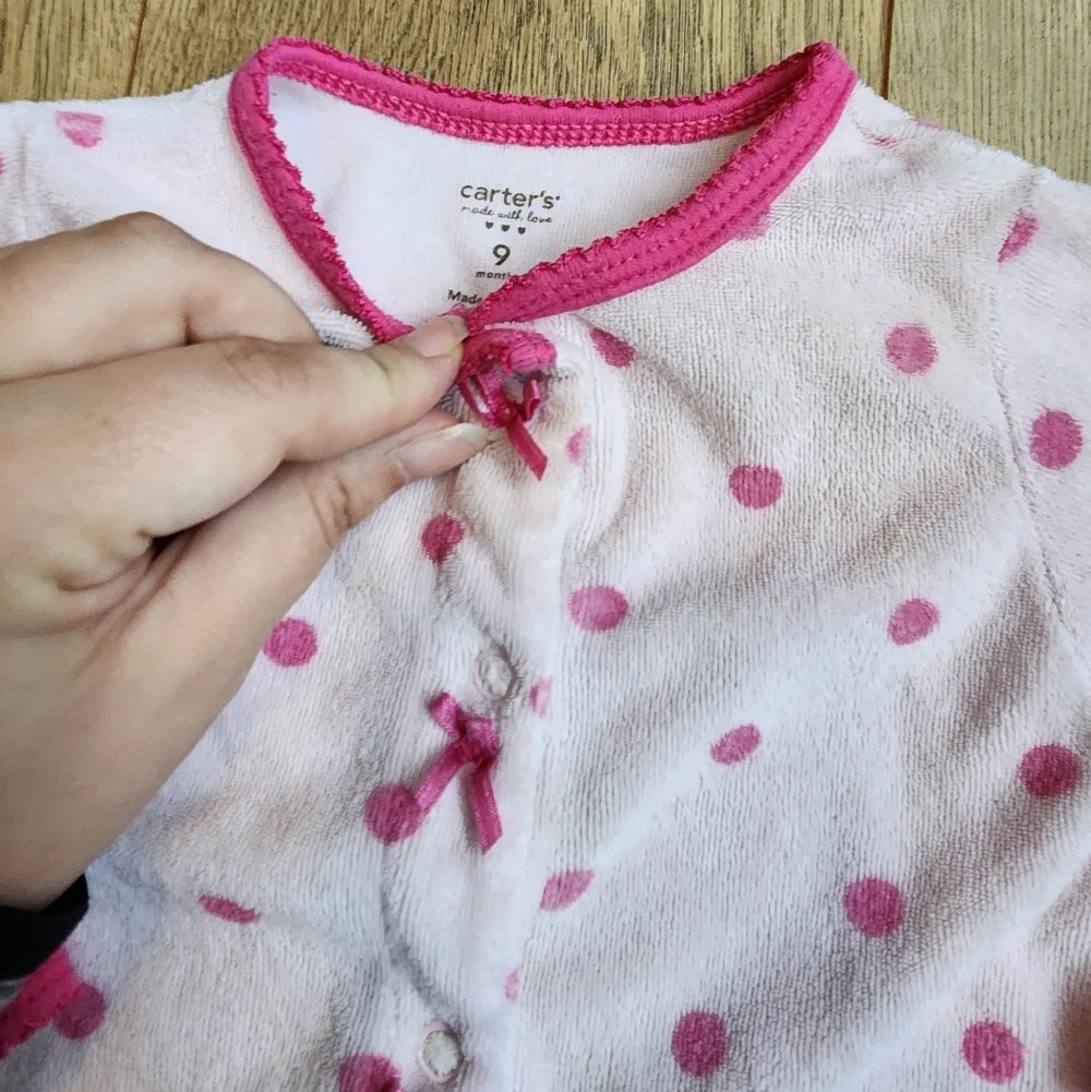 Carter's 9m Terry Cloth Bear Footie pjs
